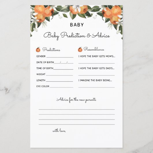 Een kleine Cutie Baby shower Spellingvoorspelling (Voorkant)