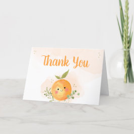 Een kleine Cutie Citrus Oranje Baby shower Bedankkaart