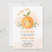 Een kleine Cutie Citrus Oranje Baby shower Kaart (Voorkant)