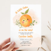 Een kleine Cutie Citrus Oranje Baby shower Kaart