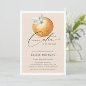 Een kleine Cutie Citrus Oranje Baby shower Kaart (Staand voorkant)