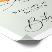 Een kleine Cutie Citrus Oranje Baby shower Poster (Hoek)