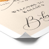 Een kleine Cutie Citrus Oranje Baby shower Poster (Hoek)