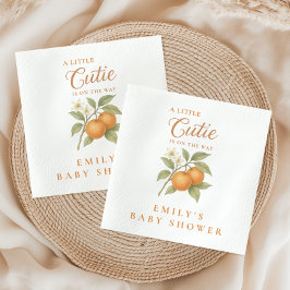 Een kleine Cutie Citrus Oranje Baby shower Servet