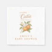 Een kleine Cutie Citrus Oranje Baby shower Servet (Voorkant)