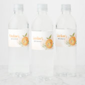 Een kleine Cutie Citrus Oranje Baby shower Waterfles Etiket (Flessen)