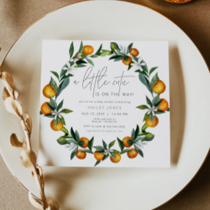 Een kleine cutie Citrus Oranje fruit Baby shower I Kaart
