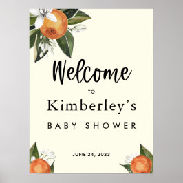 Een kleine Cutie Clementine BABY SHOWER Welkomstte Poster
