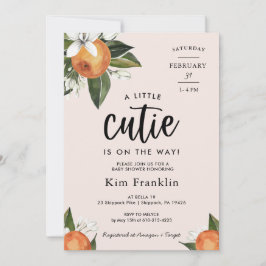Een kleine Cutie Clementine Oranje BABY SHOWER Inv Kaart