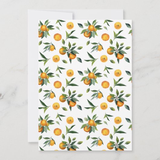 Een kleine Cutie Clementine Oranje Baby shower Kaart (Achterkant)