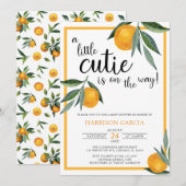 Een kleine Cutie Clementine Oranje Baby shower Kaart (Voorkant / Achterkant)