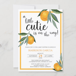 Een kleine Cutie Clementine Oranje Baby shower Kaart