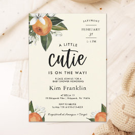 Een kleine Cutie Clementine Oranje BABY SHOWER Kaart