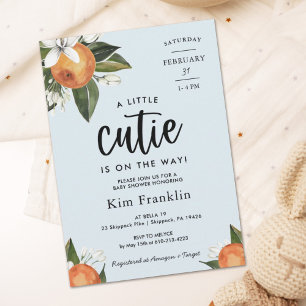 Een kleine Cutie Clementine Oranje Boy BABY SHOWER Kaart
