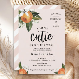 Een kleine Cutie Clementine Oranje meisje BABY SHO Kaart
