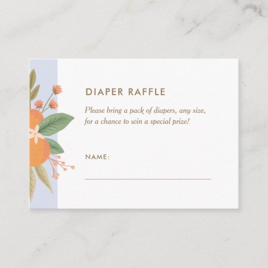 Een kleine Cutie Diaper Raffle Ticket Enclosure Ca Informatiekaartje (Voorkant)