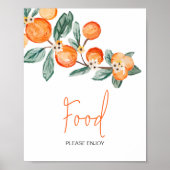 Een kleine cutie is op de weg Oranje eten Poster (Voorkant)