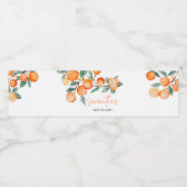 Een kleine Cutie is op de Weg Sinaasappel Waterfles Etiket (Enkel label)