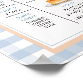 Een kleine Cutie Pie Een jaar fact sign Blue Gingh Poster (Hoek)