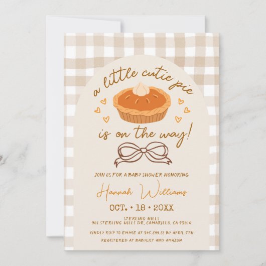 Een kleine Cutie Pie is onderweg Kaart (Voorkant)