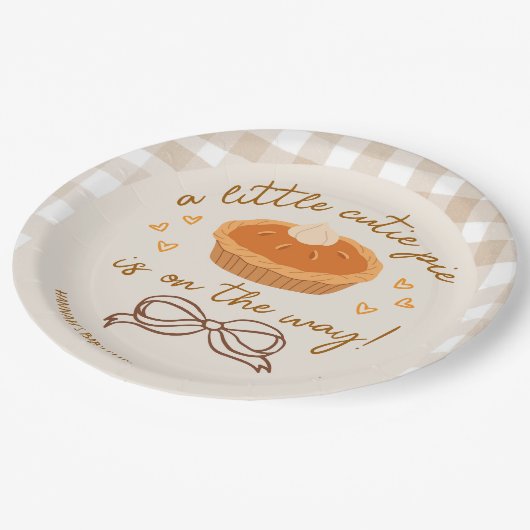 Een kleine Cutie Pie is onderweg Papieren Bordje (Gekanteld)