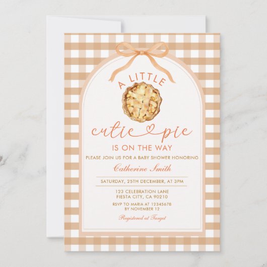 Een kleine Cutie Pie is op de weg Baby shower Herf Kaart (Voorkant)