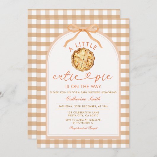 Een kleine Cutie Pie is op de weg Baby shower Herf Kaart (Voorkant / Achterkant)