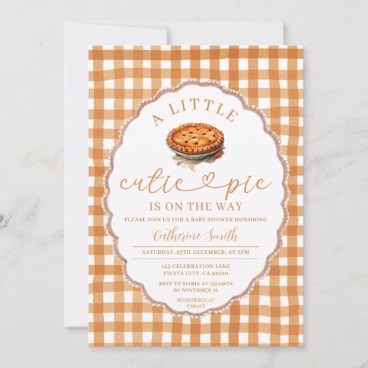 Een kleine Cutie Pie is op de weg Baby shower Herf Kaart (Voorkant)