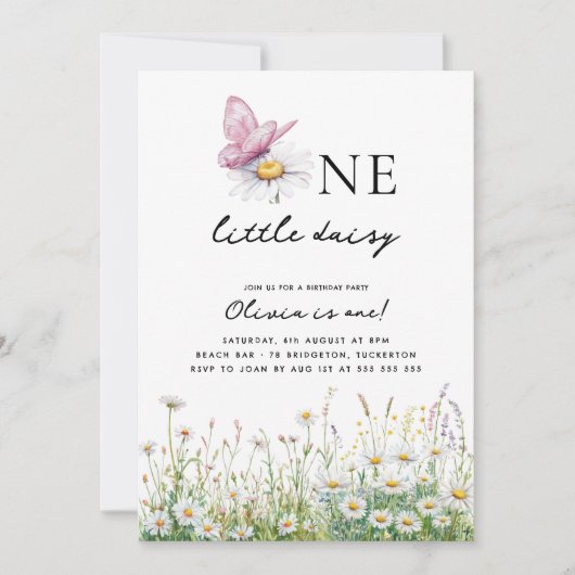 Een kleine Daisy 1e verjaardag Kaart (Voorkant)