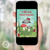 Een kleine dame en paddenstoelen grillig Baby show Kaart