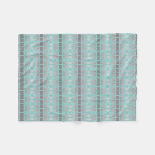 Een kleine designer fleece gooi in grijs en turqoi (Voorkant (Horizontaal))