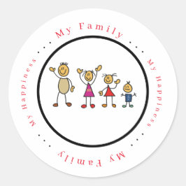 Een kleine dinosaurus die enthousiast lacht ronde sticker