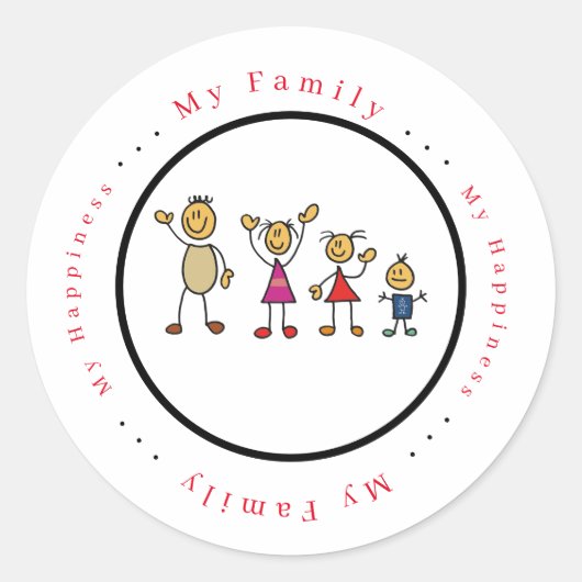 Een kleine dinosaurus die enthousiast lacht ronde sticker (Voorkant)