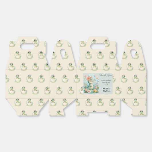 een  kleine Dinosaurus Waterverf Hatching Soon Bedankdoosjes (Ongevouwen)