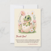 een kleine Dinosaurus Waterverf Hatching Soon Bedankkaart (Voorkant)