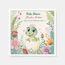 een kleine Dinosaurus Waterverf Hatching Soon Servet