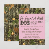 Een kleine Doe is onderweg. Camo Invite Kaart (Voorkant / Achterkant)