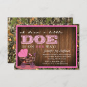 Een kleine Doe is onderweg. Camo Invite Kaart (Voorkant / Achterkant)