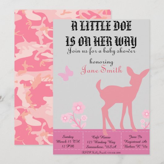 Een kleine Doe Kaart (Voorkant / Achterkant)