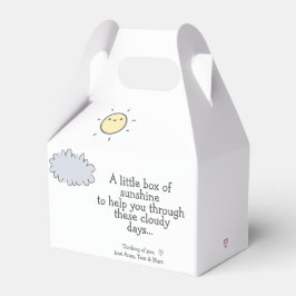 Een kleine doos met zonnebrandmiddelen - pakket ch bedankdoosjes