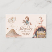 Een kleine draak is op de weg Baby shower Registry Informatiekaartje (Voorkant)