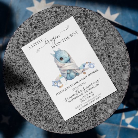 Een kleine draak is op komst Baby Shower Kaart