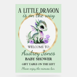 Een kleine draak is op weg naar Baby shower Acryl Bord