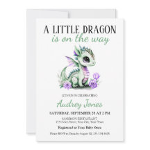 Een kleine draak is op weg naar Baby shower