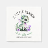 Een kleine draak is op weg naar Baby shower Servet (Voorkant)