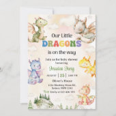 Een kleine draak is op weg naar het Baby shower Kaart (Voorkant)