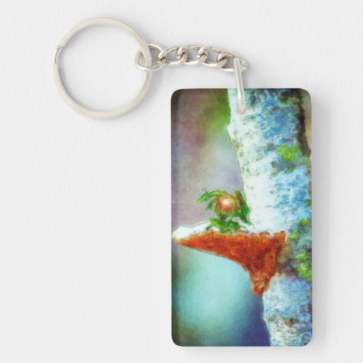 Een kleine drakenslaapstand sleutelhanger (Voorkant)