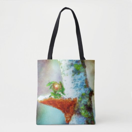 Een kleine drakenslaapstand tote bag (Voorkant)