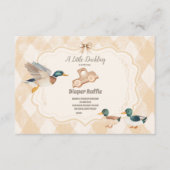 Een kleine Duckling Baby shower Diapper Raffle Informatiekaartje (Voorkant)