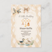 Een kleine Duckling Baby shower Diapper Raffle Informatiekaartje (Voorkant)